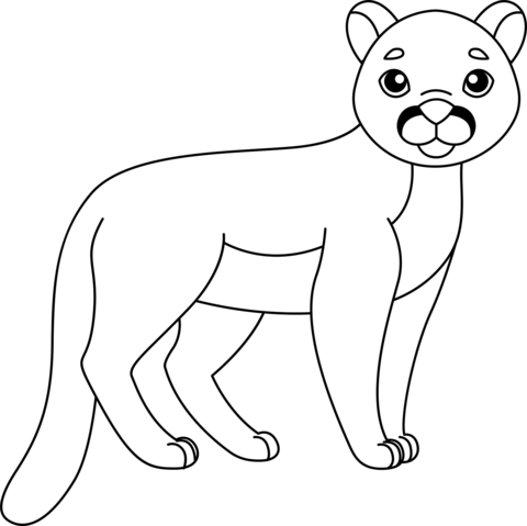 Cute Puma Coloring Page